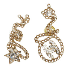 シャネル ココマーク スター 星 ピアス A25B ゴールド メッキ ラインストーン レディース CHANEL 【中古】