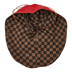 ルイ ヴィトン ダミエ つば広 ハット 日除け サイズS レッド ブラウン コットン レディース LOUIS VUITTON 【中古】