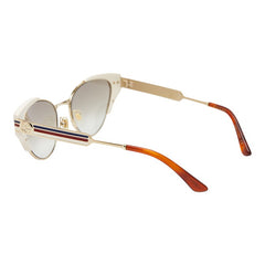 グッチ インターロッキングG キャットアイ サングラス GG0522S ホワイト ゴールド プラスチック メッキ レディース GUCCI 【中古】