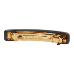 シャネル ロゴ バレッタ ヘアアクセサリー ブラック ベージュ メッキ レジン レディース CHANEL 【中古】