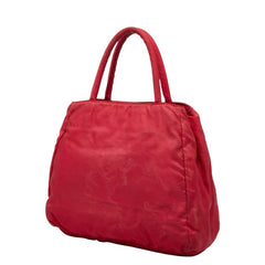 プラダ 三角ロゴプレート ハンドバッグ ピンク ナイロン レディース PRADA 【中古】