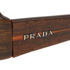 プラダ ロゴ サングラス SPR12H ブラウン プラスチック レディース PRADA 【中古】