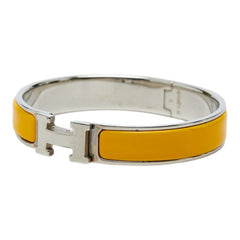 エルメス クリックH PM バングル シルバー オレンジ メタル エナメル レディース HERMES 【中古】