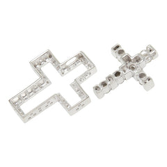 K18WG ホワイトゴールド ダイヤ0.82ct ダイヤ0.31ct クロスモチーフ ペンダントトップ ネックレス レディース 【中古】