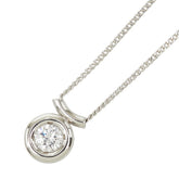 Pt850 プラチナ ダイヤ0.26ct プチネックレス TOEI CROWN ネックレス レディース 【中古】