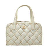 シャネル ワイルドステッチ ココマーク ハンドバッグ ホワイト レザー レディース CHANEL 【中古】