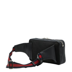 グッチ GGスプリーム ウエストバッグ ボディバッグ 474293 ブラック グレー PVC レザー レディース GUCCI 【中古】