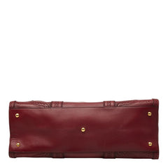 グッチ マイクログッチシマ ボストンバッグ ハンドバッグ 296903 ワインレッド ボルドー レザー レディース GUCCI 【中古】