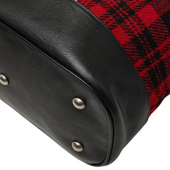 サンローラン ツイード リュック バックパック 巾着 レッド レザー ウール レディース SAINT LAURENT 【中古】
