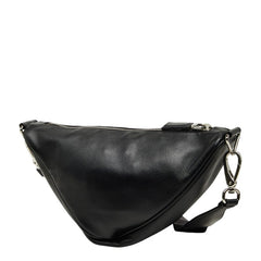 プラダ 三角ロゴプレート 斜め掛け ショルダーバッグ ブラック レザー レディース PRADA 【中古】