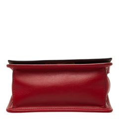 フェンディ ミニ キャナイ エフ チェーン ショルダーバッグ 8BT286 レッド レザー レディース FENDI 【中古】