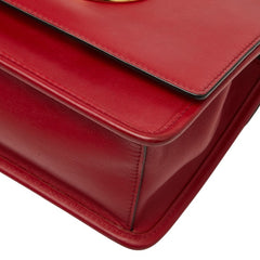 フェンディ ミニ キャナイ エフ チェーン ショルダーバッグ 8BT286 レッド レザー レディース FENDI 【中古】