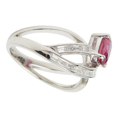 Pt900 プラチナ ルビー1.01ct ダイヤ0.37ct リング 指輪 レディース 12号 【中古】