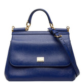 ドルチェアンドガッバーナ シシリー ハンドバッグ ショルダーバッグ 2WAY ブルー レザー レディース DOLCE&GABBANA 【中古】