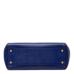 ドルチェアンドガッバーナ シシリー ハンドバッグ ショルダーバッグ 2WAY ブルー レザー レディース DOLCE&GABBANA 【中古】