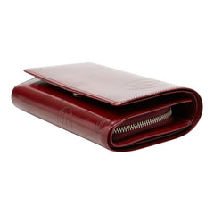 カルティエ ハッピーバースデー 長財布 ワインレッド ボルドー パテントレザー レディース CARTIER 【中古】