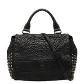エム シー エム スタッズ ハンドバッグ ショルダーバッグ 2WAY ブラック レザー レディース MCM 【中古】