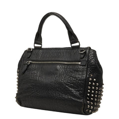 エム シー エム スタッズ ハンドバッグ ショルダーバッグ 2WAY ブラック レザー レディース MCM 【中古】