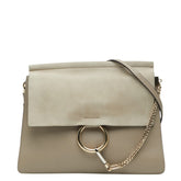 クロエ フェイ ラージ ショルダーバッグ ワンショルダー グレー レザー スウェード レディース Chloe 【中古】