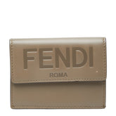 フェンディ 三つ折り財布 コンパクトウォレット 8M0395 グレージュ レザー レディース FENDI 【中古】