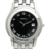 グッチ ローマインデックス 腕時計 5500M クオーツ ブラック文字盤 ステンレススチール メンズ GUCCI 【中古】