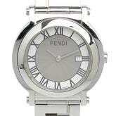 フェンディ オロロジ 2針 クアドロ 腕時計 6100L クオーツ グレー文字盤 ステンレススチール レディース FENDI 【中古】