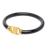 サルヴァトーレフェラガモ ヴァラ バングル ゴールド ブラック プラスチック メッキ レディース Salvatore Ferragamo 【中古】