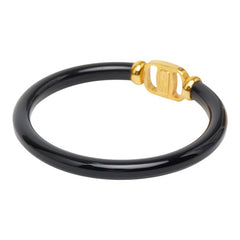 サルヴァトーレフェラガモ ヴァラ バングル ゴールド ブラック プラスチック メッキ レディース Salvatore Ferragamo 【中古】