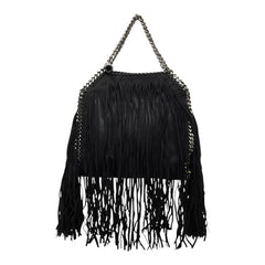 ステラマッカートニー ファラベラ フリンジ チェーン ショルダーバッグ トートバッグ ブラック ポリエステル レディース Stella McCartney 【中古】