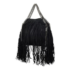 ステラマッカートニー ファラベラ フリンジ チェーン ショルダーバッグ トートバッグ ブラック ポリエステル レディース Stella McCartney 【中古】