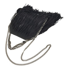 ステラマッカートニー ファラベラ フリンジ チェーン ショルダーバッグ トートバッグ ブラック ポリエステル レディース Stella McCartney 【中古】