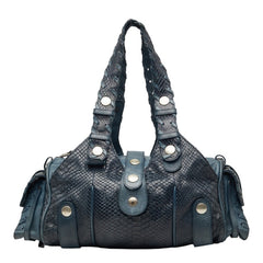 クロエ シルベラード パイソン ハンドバッグ 5ASA51 ブルー レザー レディース Chloe 【中古】