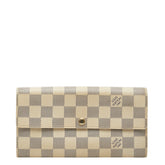 ルイ ヴィトン ダミエ アズール ポルトフォイユ サラ 長財布 N61735 ホワイト PVC レザー レディース LOUIS VUITTON 【中古】