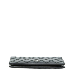 シャネル ココマーク ワイルドステッチ 長財布 ブラック レザー レディース CHANEL 【中古】