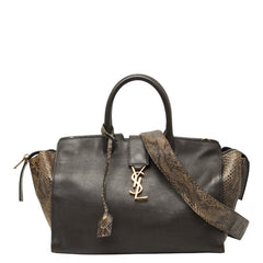 サンローラン ダウンタウン カバス スモール ハンドバッグ ショルダーバッグ 2WAY ブラック カーキ レザー パイソン レディース SAINT LAURENT 【中古】