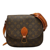 ルイ ヴィトン モノグラム サンクルーGM 斜め掛け ショルダーバッグ M51242 ブラウン PVC レザー レディース LOUIS VUITTON 【中古】