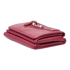バレンシアガ クラシック ミニ ウォレット 三つ折り財布 477455 ピンク レザー レディース BALENCIAGA 【中古】
