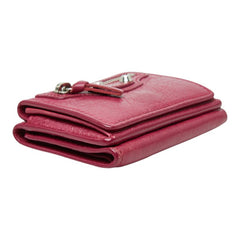 バレンシアガ クラシック ミニ ウォレット 三つ折り財布 477455 ピンク レザー レディース BALENCIAGA 【中古】