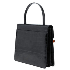 ジバンシー クロコ型押し ハンドバッグ ブラック レザー レディース Givenchy 【中古】