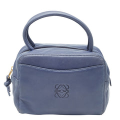 ロエベ アナグラム ハンドバッグ ブルー レザー レディース LOEWE 【中古】