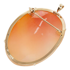 K18YG イエローゴールド シェル シェルカメオ30.6×40.5mm ペンダントトップ ブローチ レディース 【中古】