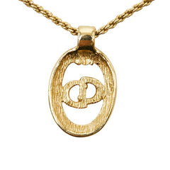 ディオール ロゴ ネックレス ゴールド メッキ ラインストーン レディース Dior 【中古】