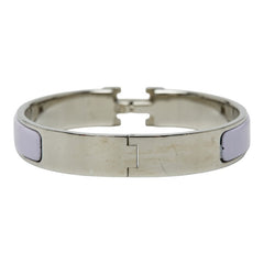 エルメス クリックH GM ブレスレット バングル シルバー パープル系 メタル エナメル レディース HERMES 【中古】
