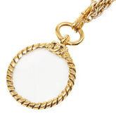 シャネル ココマーク チェーン ルーペ ネックレス ゴールド ガラス メッキ GP レディース CHANEL 【中古】