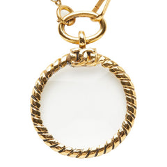シャネル ココマーク チェーン ルーペ ネックレス ゴールド ガラス メッキ GP レディース CHANEL 【中古】
