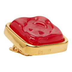 シャネル ココマーク ヴィンテージ イヤリング 97P ゴールド レッド メッキ プラスチック レディース CHANEL 【中古】
