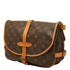 ルイ ヴィトン モノグラム ソミュール30 斜め掛け ショルダーバッグ M42256 ブラウン PVC レザー レディース LOUIS VUITTON 【中古】
