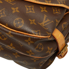 ルイ ヴィトン モノグラム ソミュール30 斜め掛け ショルダーバッグ M42256 ブラウン PVC レザー レディース LOUIS VUITTON 【中古】