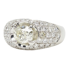 Pt900 プラチナ ダイヤ1.186ct ダイヤ1.03ct リング 指輪 レディース 12.5号 【中古】