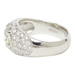 Pt900 プラチナ ダイヤ1.186ct ダイヤ1.03ct リング 指輪 レディース 12.5号 【中古】